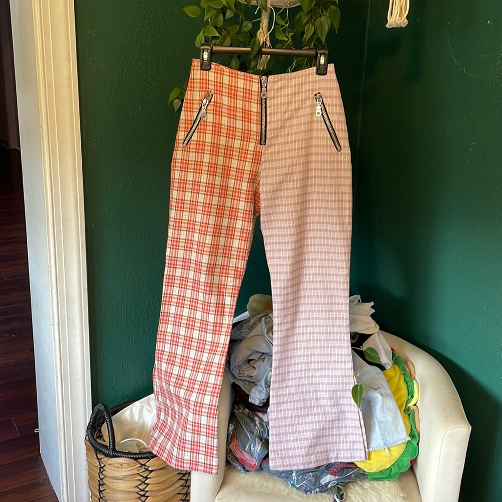 Ragged Priest Split Plaid Pants